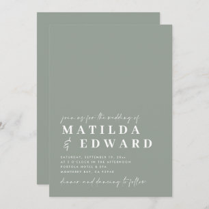 Carte Typographie minimale moderne mariage de script gra