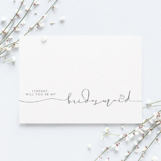 Carte Typographie minimaliste Couleurs modifiables Bride