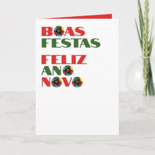 Carte Typographie minimaliste Salutations de Noël portug