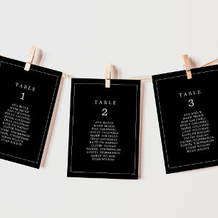 Carte Typographie minimaliste Tableau de sièges à pendag