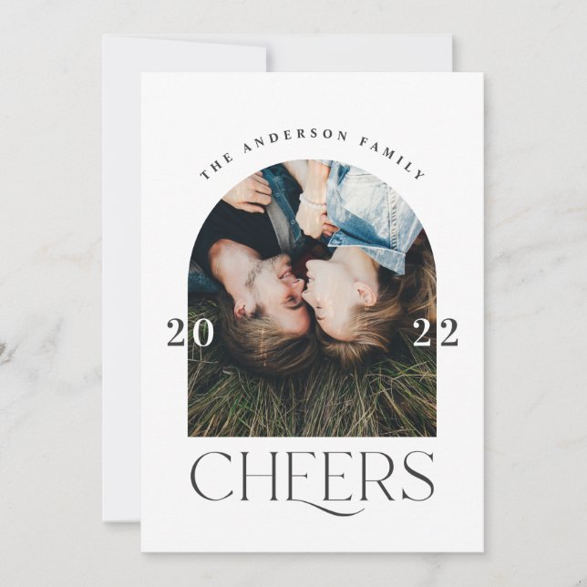 Carte Typographie moderne élégante et tendance Noël roug (Devant)