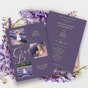 Carte Typographie moderne mauve 3e année Photos pré-K