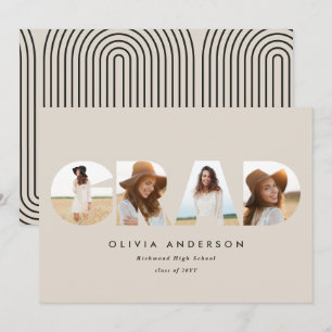 Carte Typographie moderne multi graduation photo