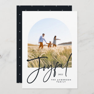 Carte Typographie moderne noir & blanc 1 photo Noël