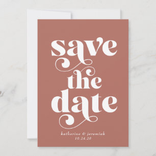 Carte Typographie moderne Retro Mariage Enregistrer la d