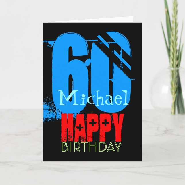 Carte Typographie Personnalisé 60e anniversaire Salutati (Devant)