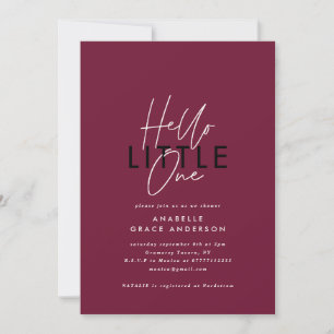 Carte Typographie script moderne bonjour petit un