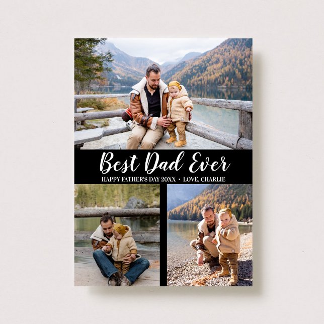 Carte Typographie tendance 3 Photo Collage Fête des père (Créateur téléchargé)