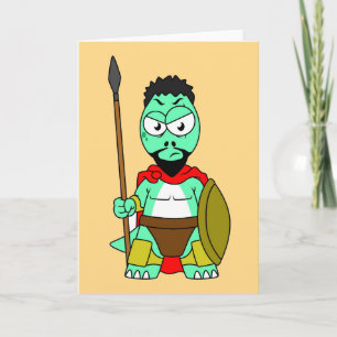 Carte Tyrannosaurus Rex Habillé Comme Leonidas.
