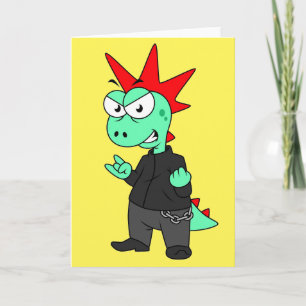 Carte Tyrannosaurus Rex Habillé Comme Un Punk.