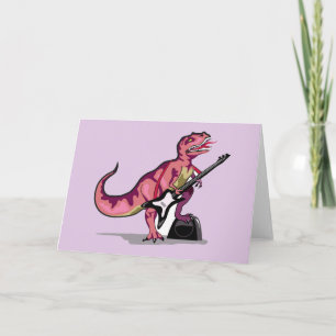 Carte Tyrannosaurus Rex Jouant La Guitare.