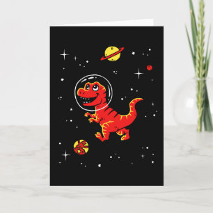 Carte Tyrannosaurus rouge Rex Dinos dans l'espace