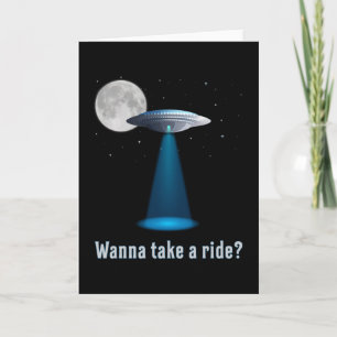 Carte Ufo Alien Science Fiction Espace Sci-Fi Drôle Cade