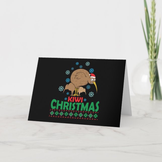 Carte Ugly Christmas avec oiseau Kiwi de Nouvelle-Zéland (Devant)