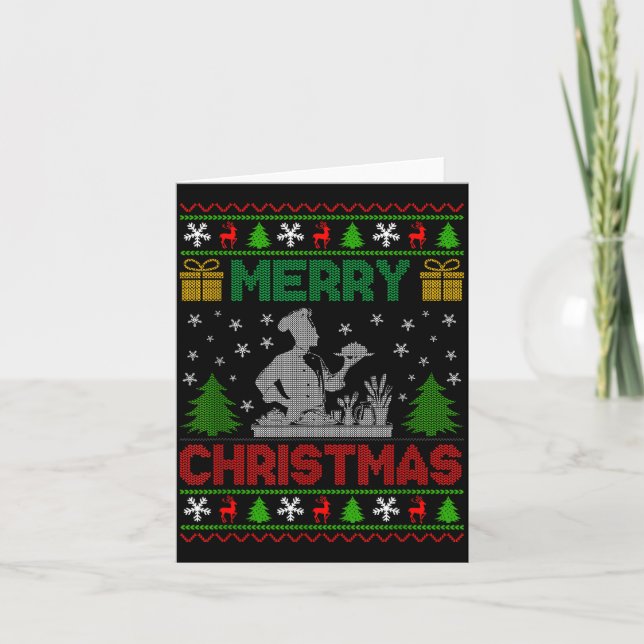 Carte Ugly Sweater Christmas Tree Chef Cooking Job Pride (Devant)
