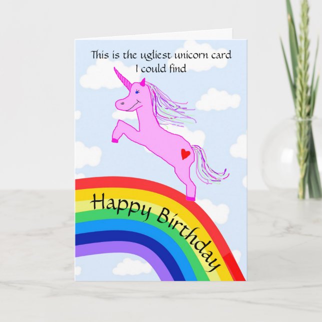 Carte Ugly Unicorn Birthday Card (Devant)