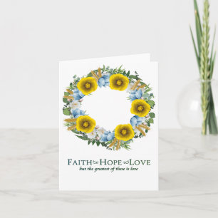 Carte Ukraine Ukrainienne Fleurs de couronne Foi Espoir