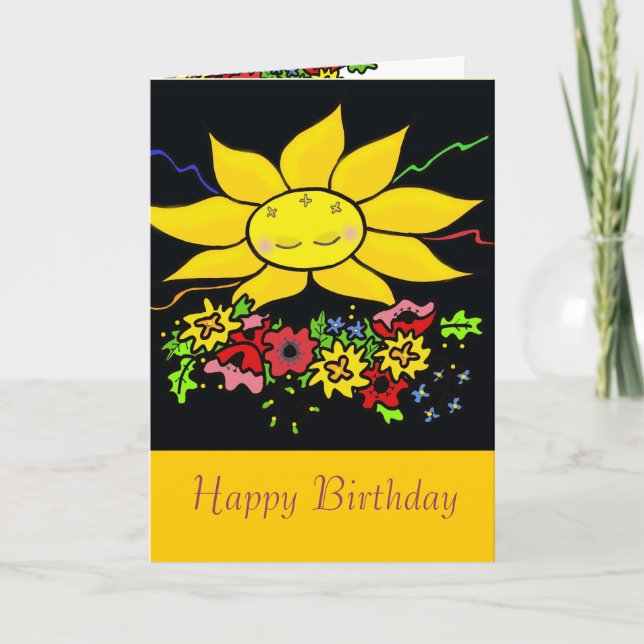 Carte Ukrainien Folk Art Sun Joyeux anniversaire (Devant)