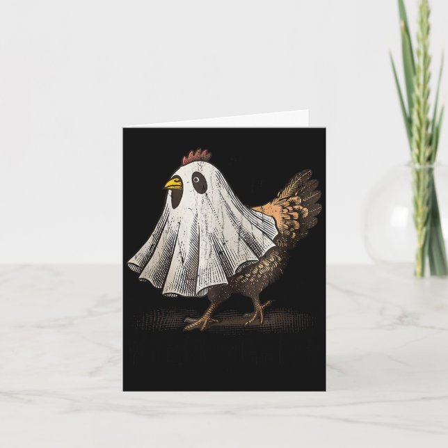 Carte Ultrygeist Chicken, Chicken Ghost, Funny Halloween (Devant)