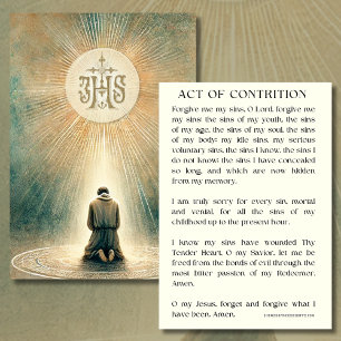 Carte Un acte de contrition Prière religieuse