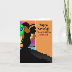 Carte Un ami afro-américain élégant et heureux anniversa