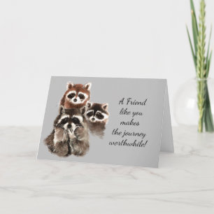 Carte Un Ami Comme Vous Voyagez Véritable Raccoon Amusan