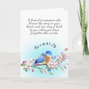 Carte Un ami est un oiseau d'amitié bleu