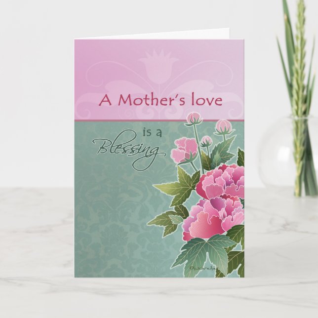Carte un amour de mère est une bénédiction, le jour de (Devant)
