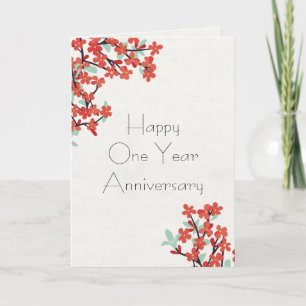 Carte Un an d'anniversaire pour son rouge