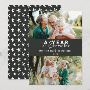 Carte Un an de mémoire moderne minime multi photo