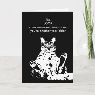Carte Un an de plus Grumpy Chat Birthday Card
