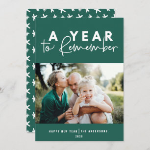 Carte Un an de souvenir de la photo moderne nouvelle ann