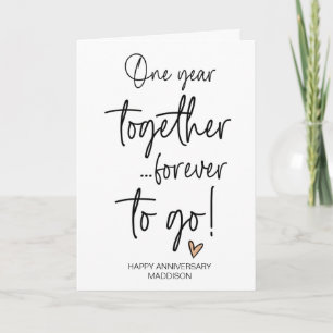 Carte Un an ensemble Mariage Anniversaire Épouse du mari