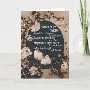 Carte Un Anniversaire Souhaite Doses Sepia Vintage