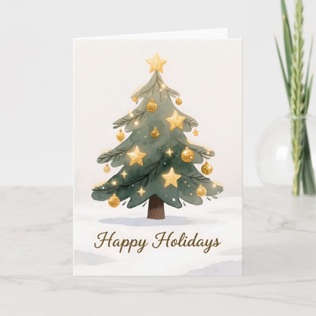 Carte Un arbre de Noël fantaisiste dessiné à la main (Devant)
