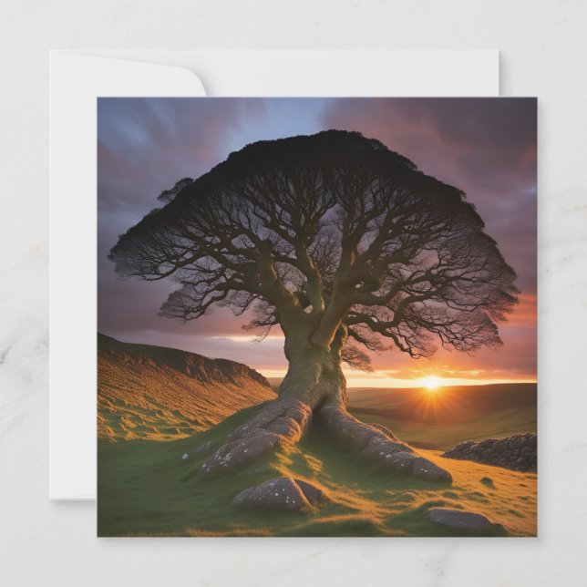 Carte Un arbre solitaire dans l'acception de la nature (Devant)