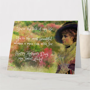 Carte Un beau message au mari à la Fête des mères de fem