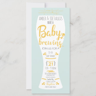 Carte Un bébé brasse Co-Ed Brewery Baby shower Invitatio