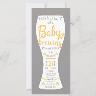 Carte Un bébé brasse Co-Ed Brewery Baby shower Invitatio