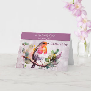 Carte Un bel oiseau en Branche Fête des mères