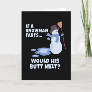 Carte Un bonhomme de neige péteux Noël Bonhomme de neige