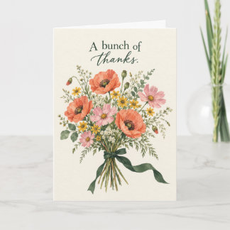 Carte Un bouquet de remerciements Floral Merci
