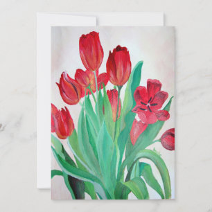 Carte Un bouquet de tulipes rouges