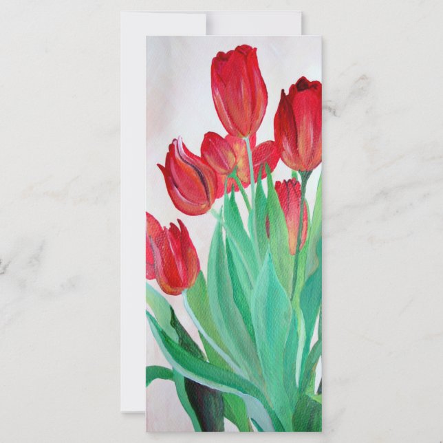 Carte Un bouquet de tulipes rouges (Devant)