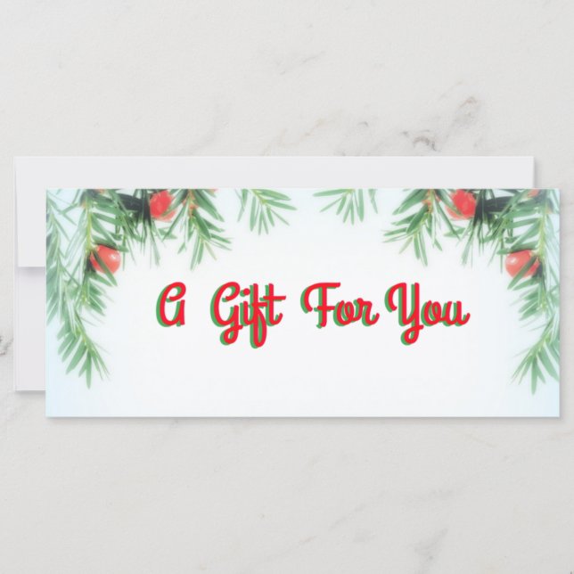 Carte Un cadeau pour vous argent comptant / certificat R (Devant)