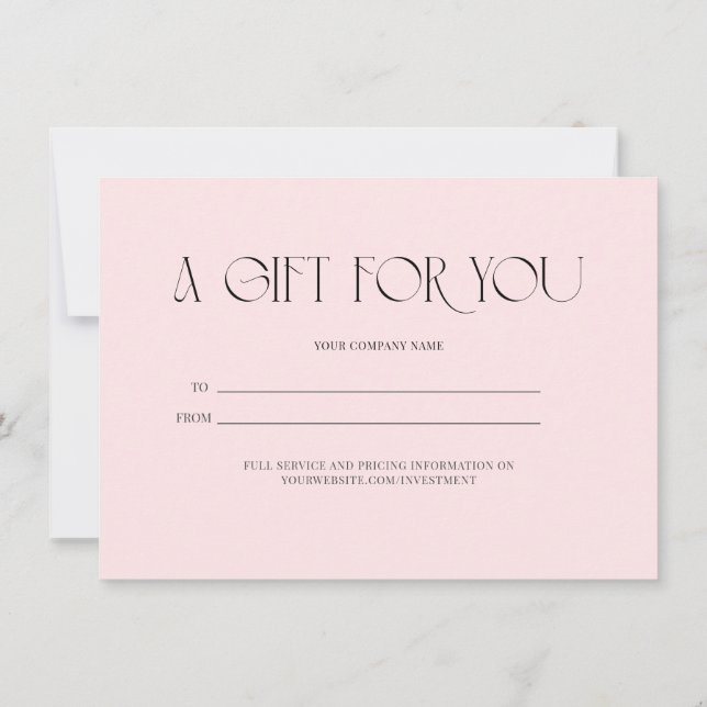 Carte Un cadeau pour vous - certificat cadeau blush (Dos)