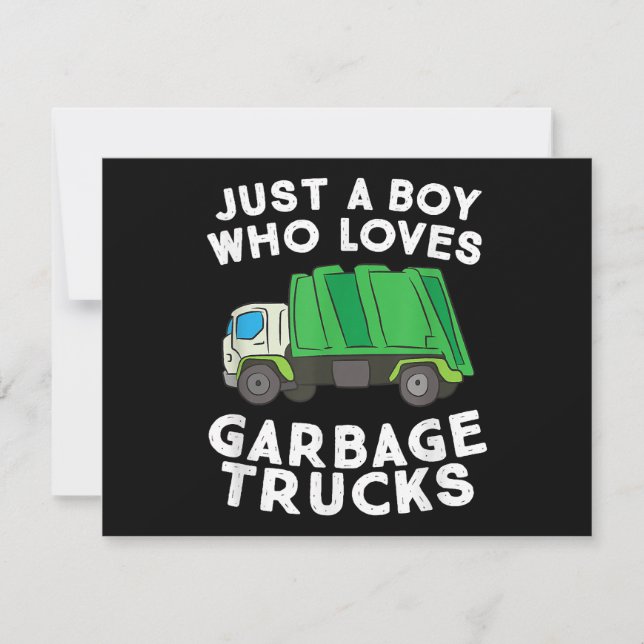 Carte Un Camion-poubelle Juste Un Garçon Qui Aime Les Ca (Devant)