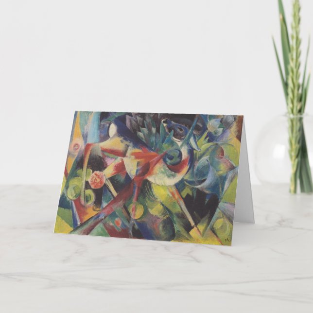 Carte Un cerf dans un jardin fleuri par Franz Marc, Art  (Devant)