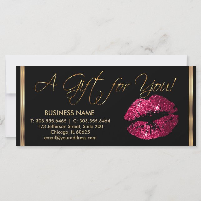Carte Un Certificat Cadeau Hot Pink 💋 Lipstick (Devant)