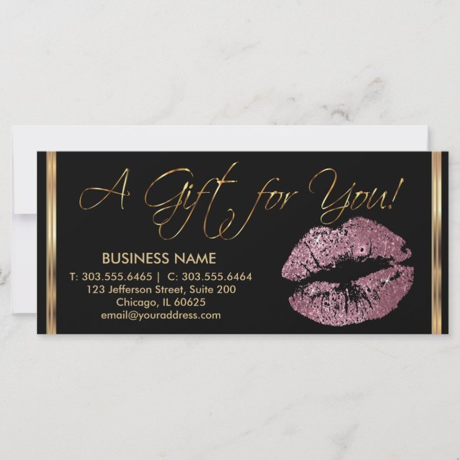 Carte *Un Certificat Cadeau Pink Rose Lipstick Business  (Devant)